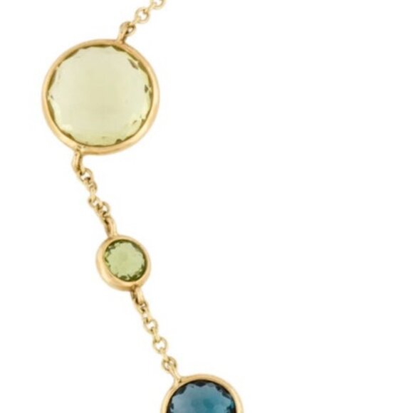 IPPOLITA 18K 750 YELLOW GOLD LOLLITINI 7-STONE LINK BRACELET - Picture 5 of 8